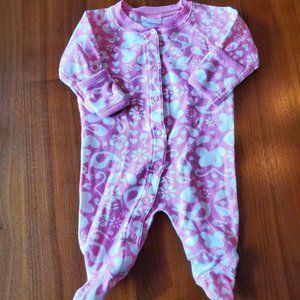 Hanna Andersson Pink and White Floral Sleeper, Newborn, 100% Organic Cotton